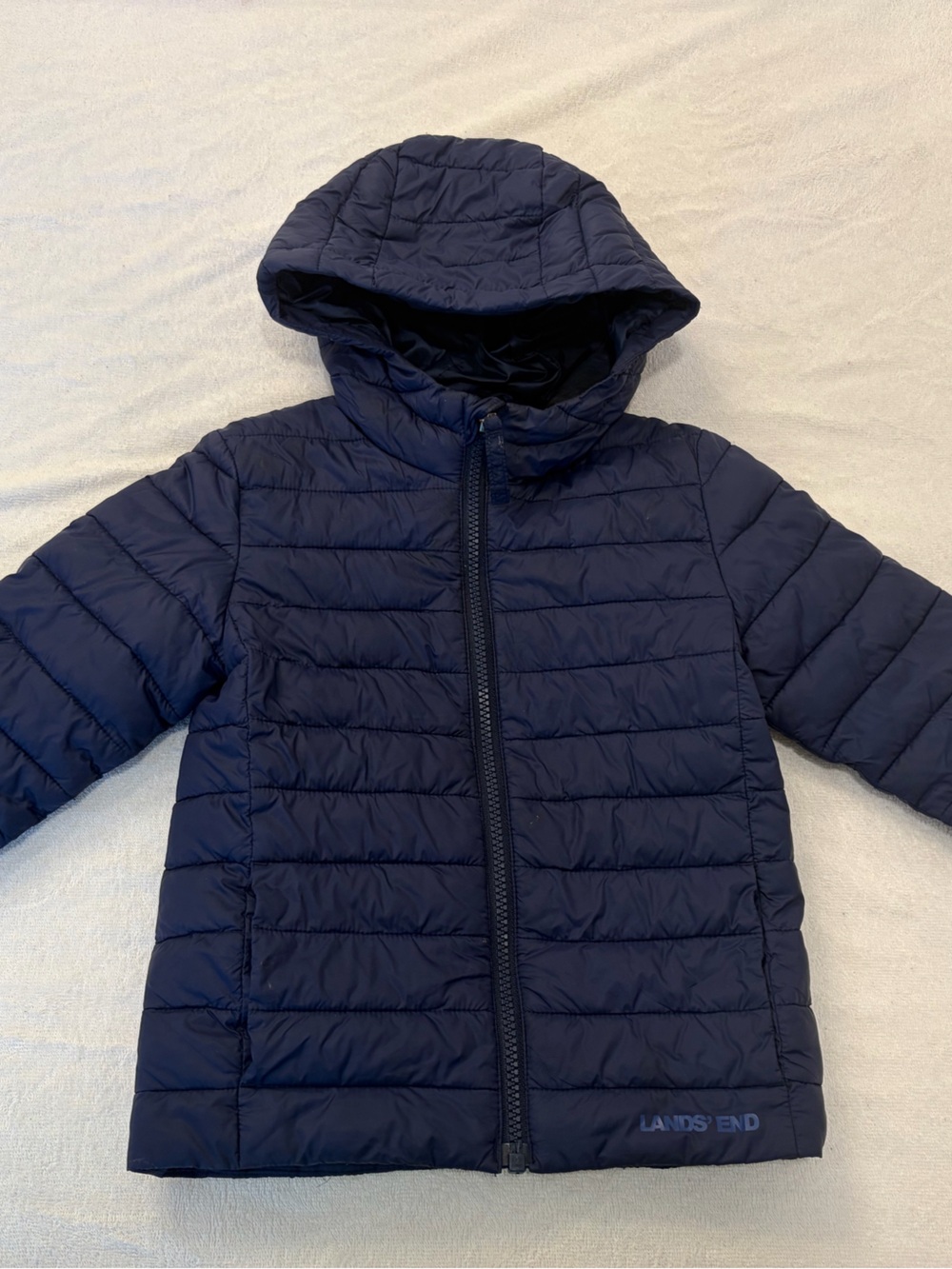 Lands' End Kids Navy Hooded Quilted Puffer Jacket
